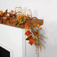 Northlight 5ft X 10in Pumpkin And Berry Unlit Christmas Indoor Garland