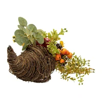 Northlight 20in Apples And Pears Cornucopia Thanksgiving Tabletop Decor