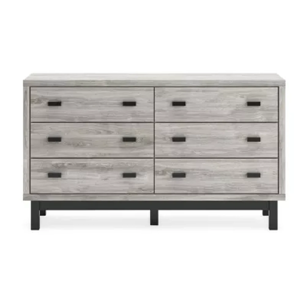 Signature Design by Ashley Vessalli 6-Drawer Dresser in Light Gray