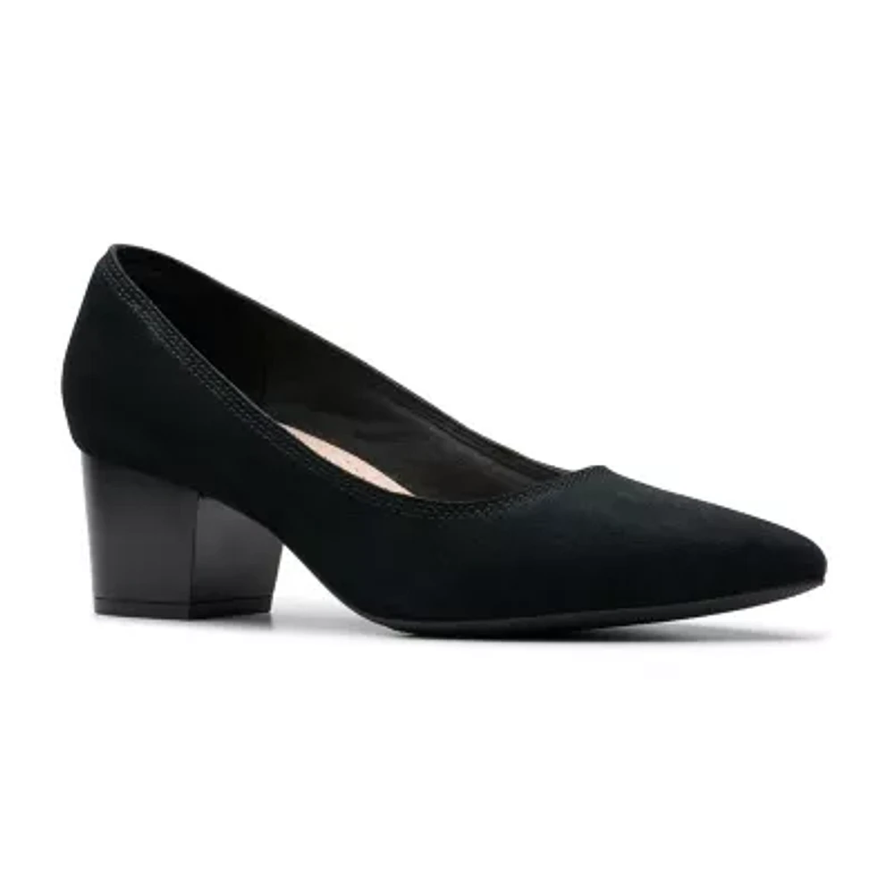 Clarks Ellanie Hope Womens Closed Toe Block Heel Pumps