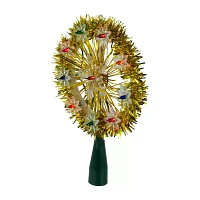 7'' Pre-Lit Silver Snowflake Starburst Christmas Tree Topper - Clear Lights