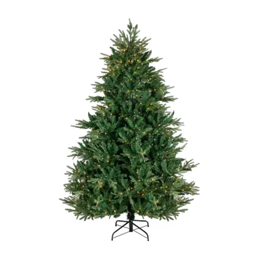 7.5' Pre-Lit Juniper Pine Artificial Christmas Tree Warm White LED Lights