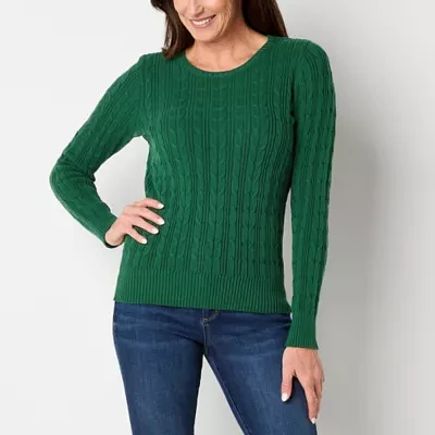 St. John's Bay Tall Womens Crew Neck Long Sleeve Pullover Sweater