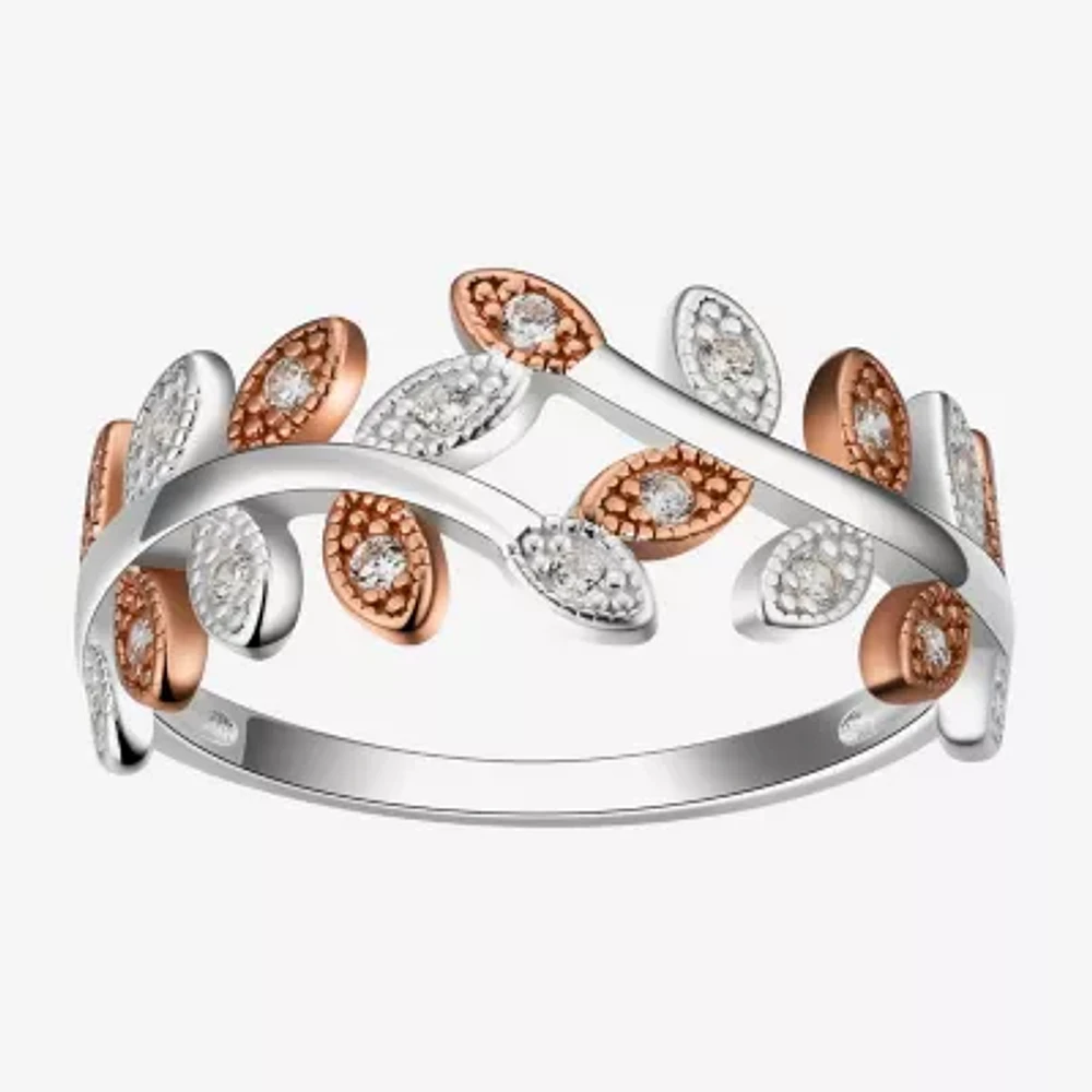 Footnotes Beautiful Womens Cubic Zirconia Sterling Silver Bypass Band