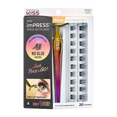 Kiss Lashes Impress Press-On Falsies Eyelash Clusters Natural