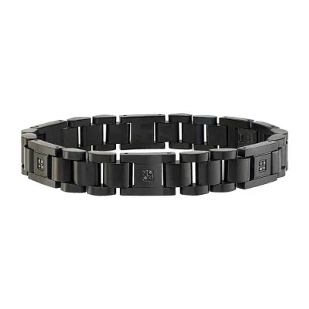 Mens Stainless Steel Solid 8 1/2 Inch Link Bracelet