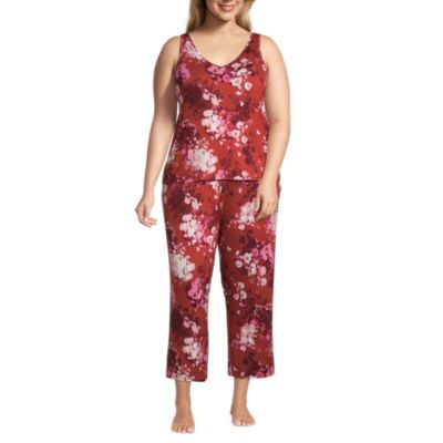 Ambrielle Womens Sleeveless 2-pc. Plus Pajama Sets