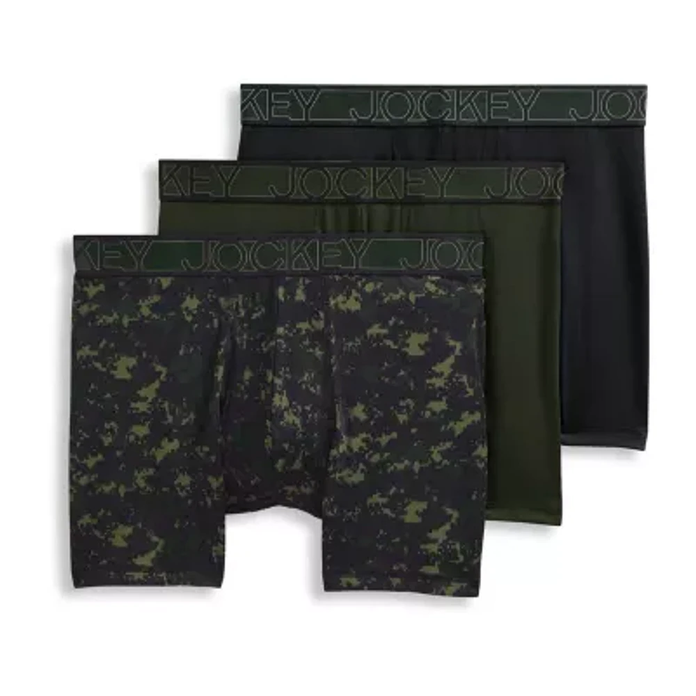 Jockey Active Microfiber Mens 3 Pack Boxer Briefs 9142