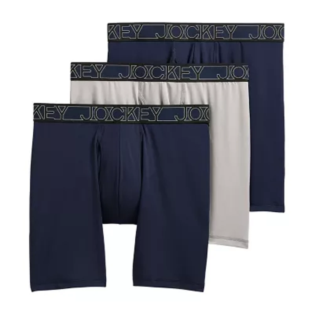 Jockey Active Microfiber Mens 3 Pack Boxer Briefs