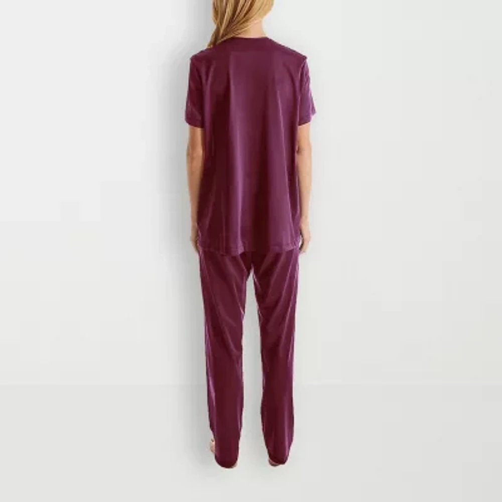 Exquisite Form Womens V-Neck Short Sleeve 2-pc. Average Figure Pajama Sets