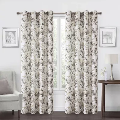 Regal Home Ayden Floral Grommet Top Energy Saving Blackout Single Curtain Panel