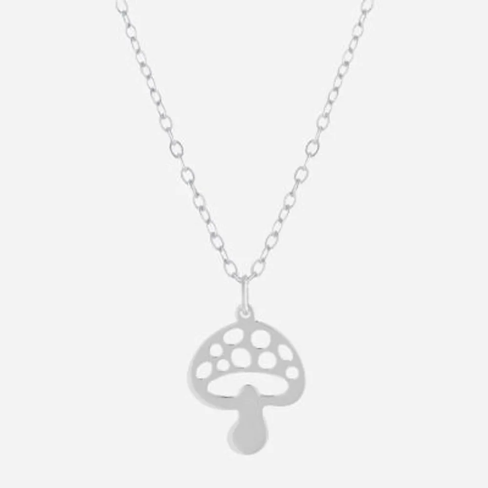 Silver Treasures Mushroom Womens Sterling Silver 16 Inch Pendant Necklace