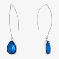 Sparkle Allure Womens Red Crystal Pure Silver Over Brass Pear Drop Earrings