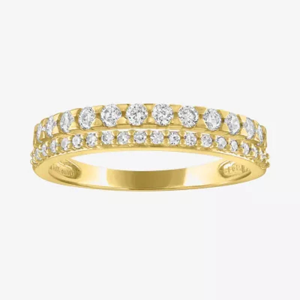 (G-H / Si2-I1) Womens 1/2 CT. T.W. Lab Grown White Diamond 10K Gold Delicate Band