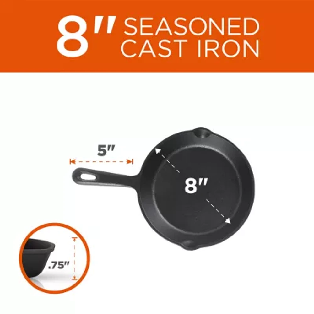 Commercial Chef Set 3-pc. Cast Iron Skillet