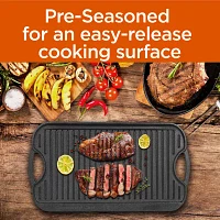 Commercial Chef Reversible Grill Cast Iron Grill Pan