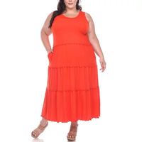 White Mark Womens Sleeveless Midi Plus Maxi Dress