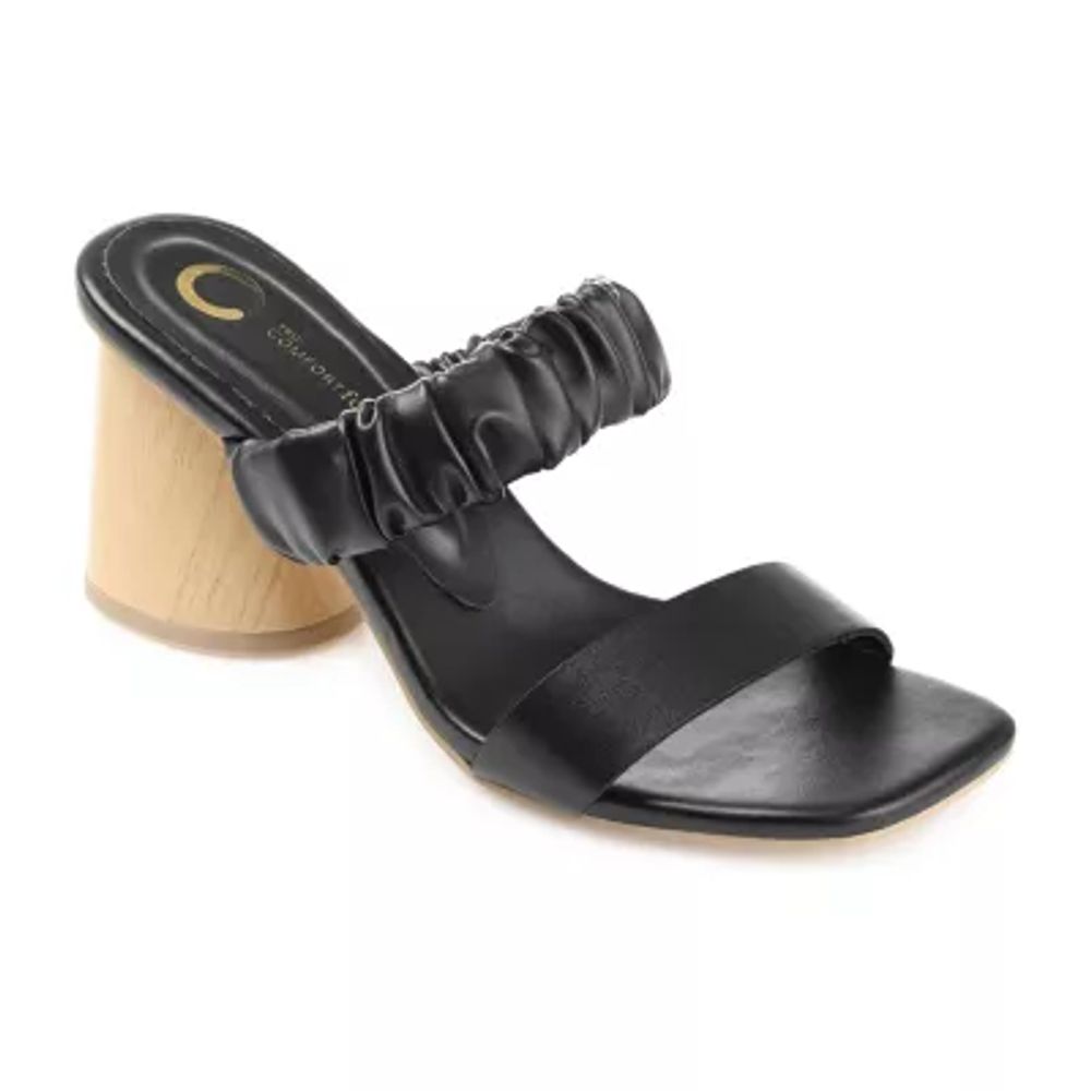 Journee Collection Fayth Womens Open Toe Block Heel Pumps