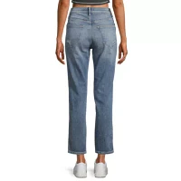 Arizona Juniors Womens Highest Rise Mom Easy-on + Easy-off Jean