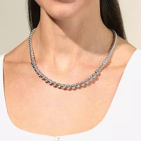 Womens Sterling Silver 18 Inch Beaded Necklace