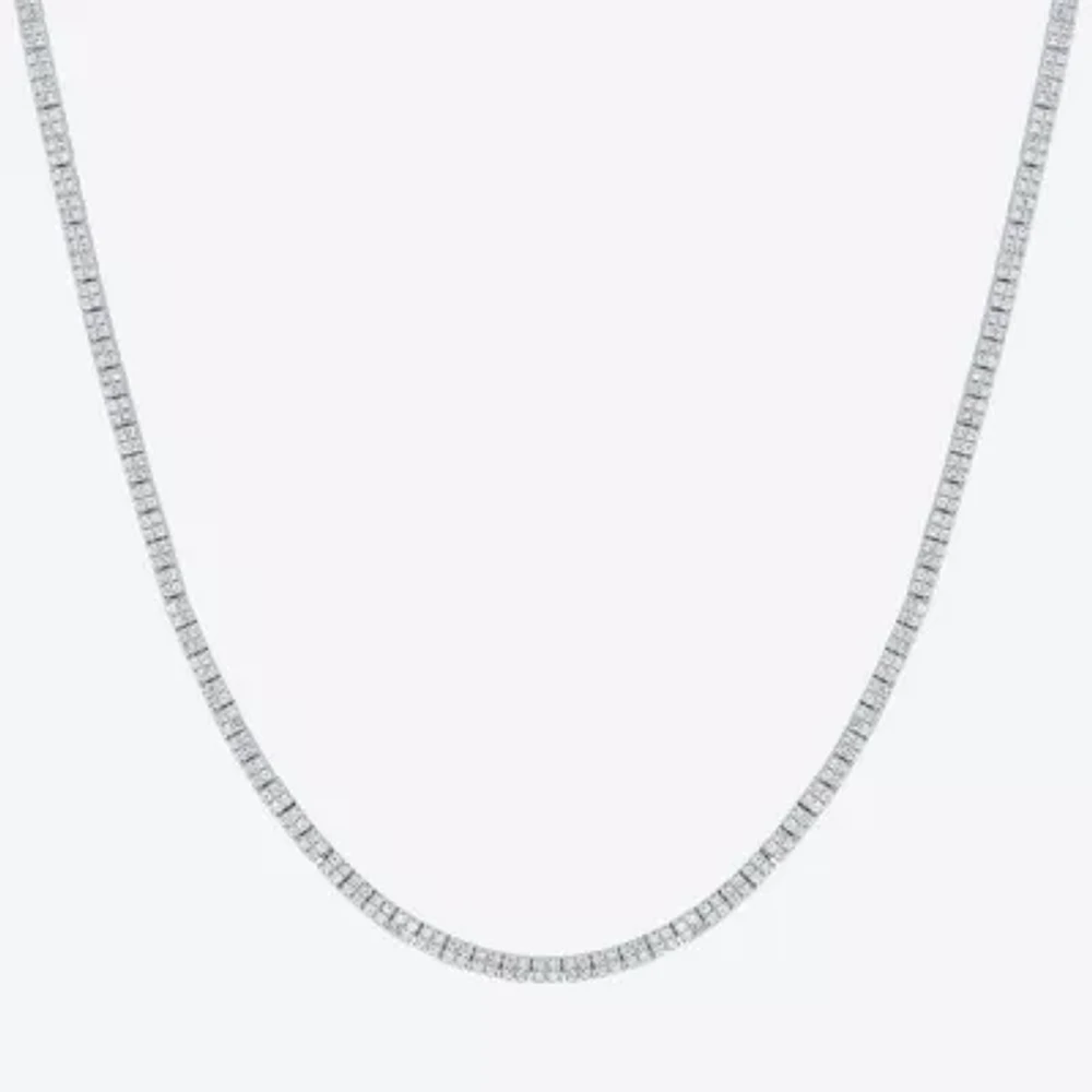 Diamond Addiction (G-H / I1-I2) Womens White Diamond Sterling Silver 17 Inch Tennis Necklace