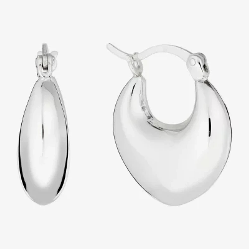 Womens Sterling Silver 19.8mm Hoop Earrings