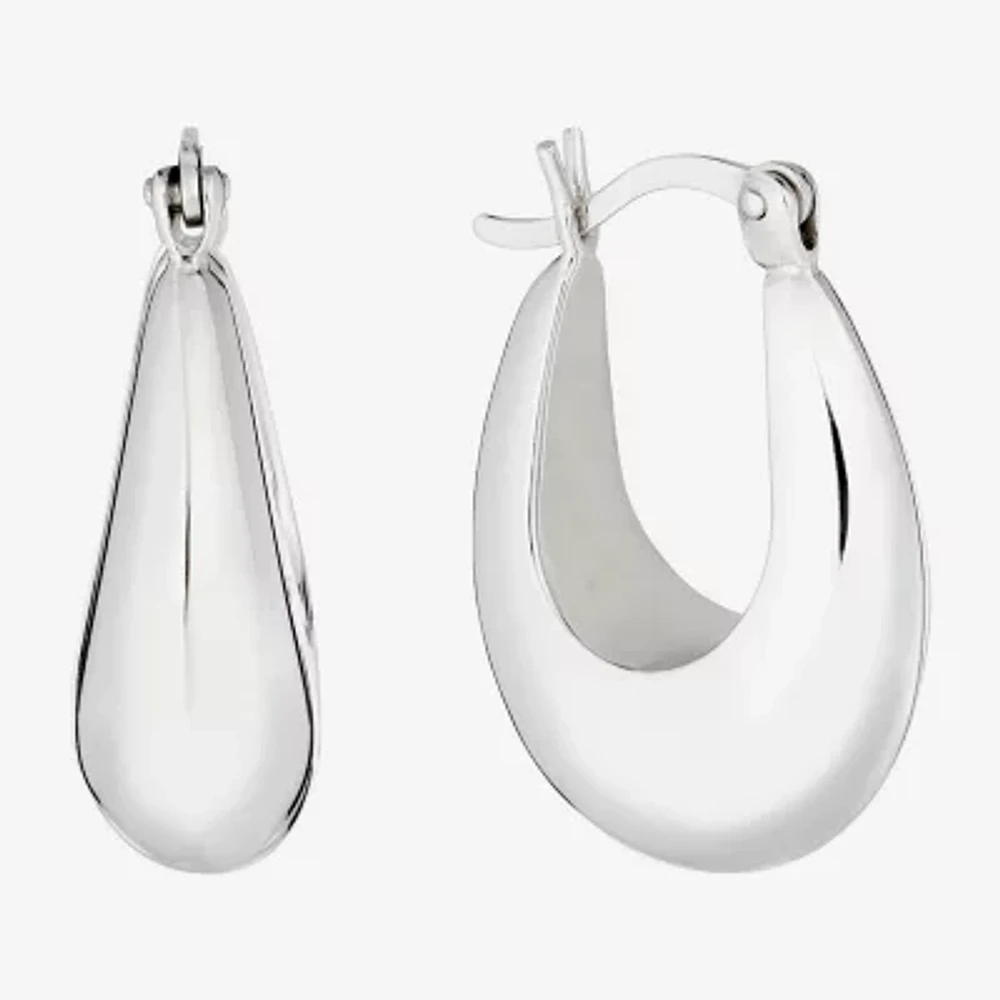 Womens Sterling Silver 22.8mm Hoop Earrings