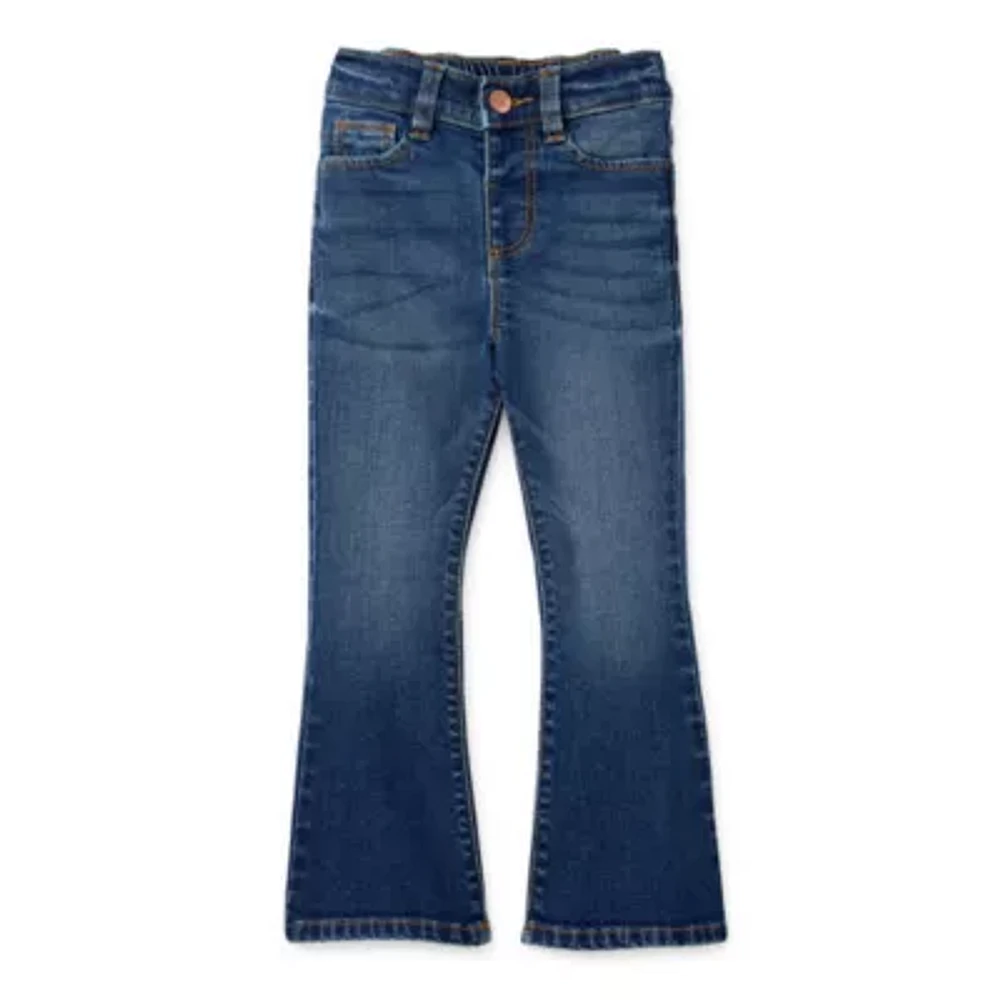 Okie Dokie Toddler & Little Girls Adjustable Waist Flare Leg Jean