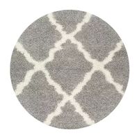 Safavieh Dallas Shag Collection Caris Geometric Round Area Rug