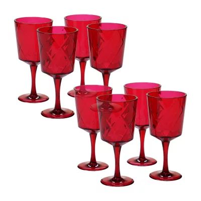Certified International Teal Diamond Acrylic 8-pc. Goblets