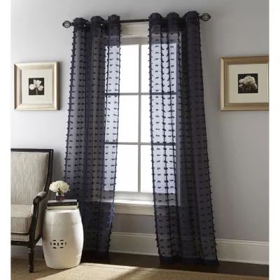 Stratford Park Athena Grommet Top Sheer Set of 2 Curtain Panel
