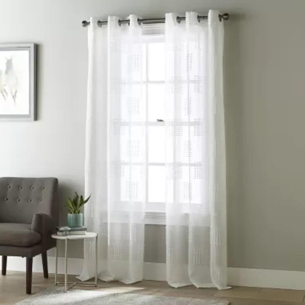 Stratford Park Rosie Grommet Top Sheer Set of 2 Curtain Panel