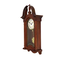 Bedford Clock Collection Delphine 27" Mahogany Chiming Pendulum Wall Clock