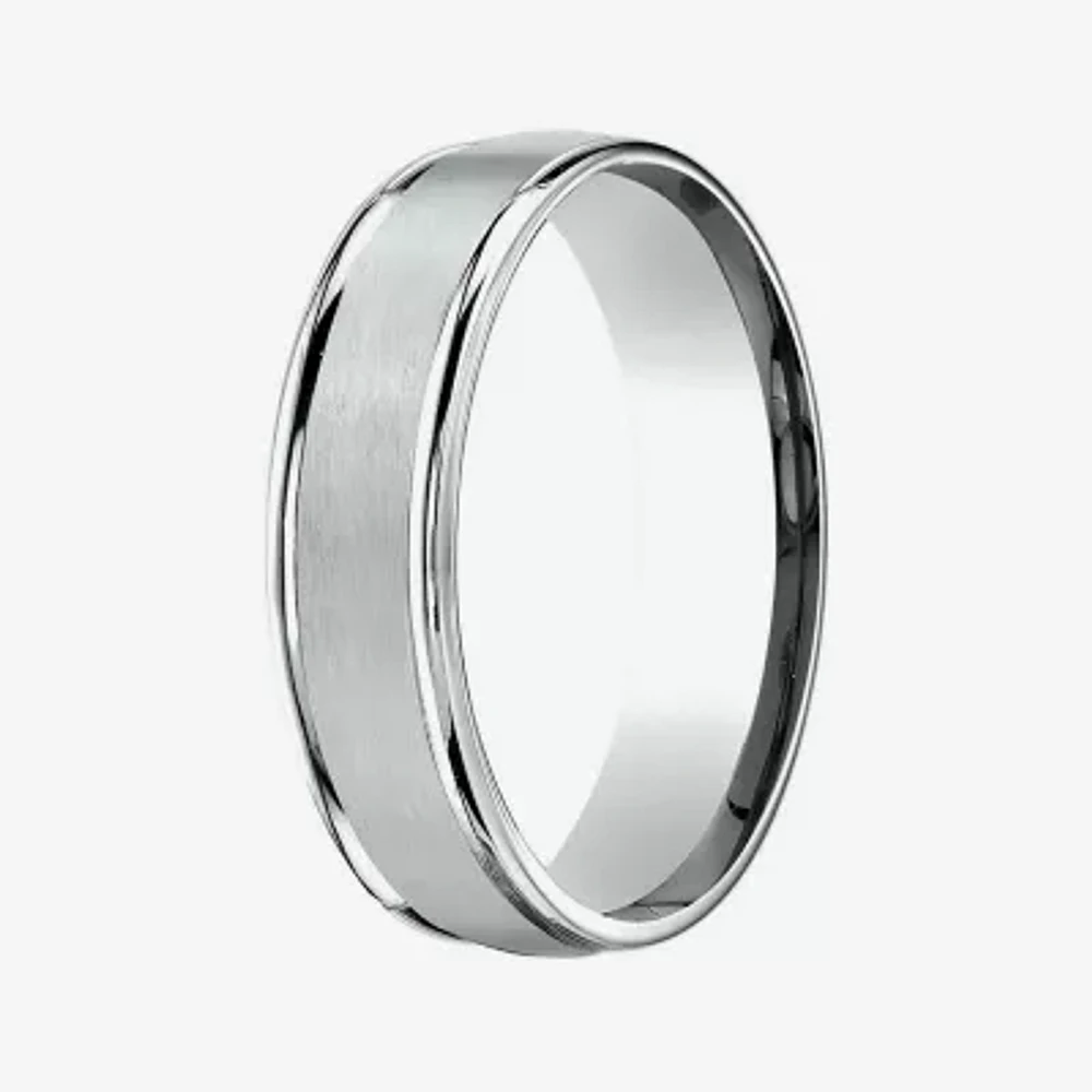 Mens 10K White Gold 6mm Band