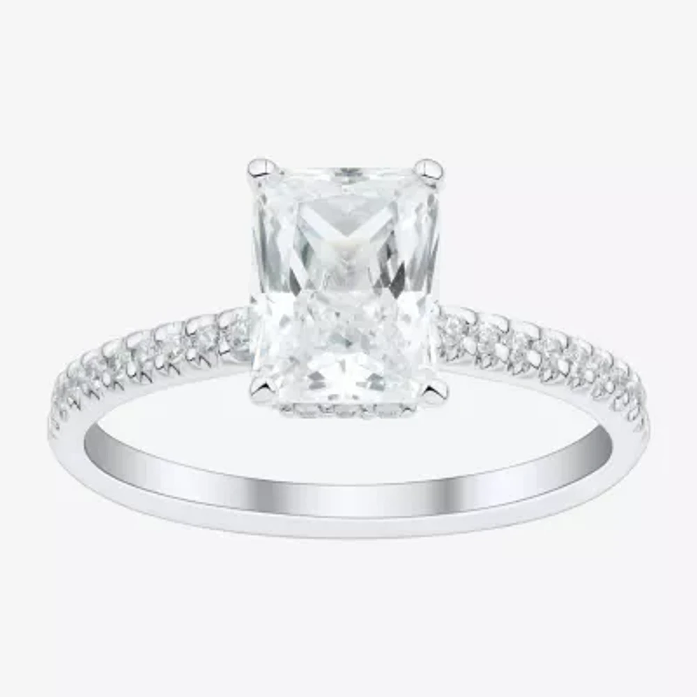 H-I / Si1-Si2) Womens 1/ CT. T.W. Lab Grown White Diamond 10K Gold Side Stone Engagement Ring
