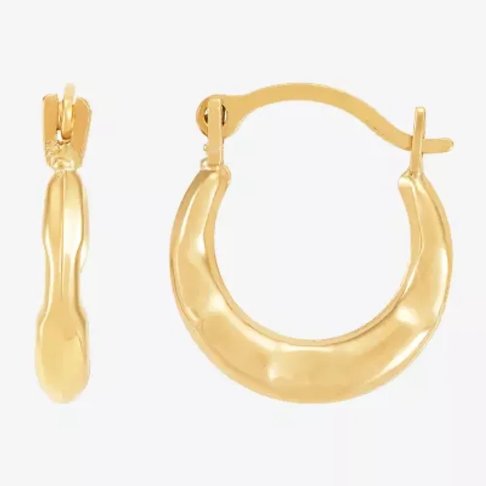 Womens 14K Gold 10.6mm Round Hoop Earrings