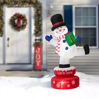Glitzhome 6ft Lighted Rotating Snowman Christmas Inflatable