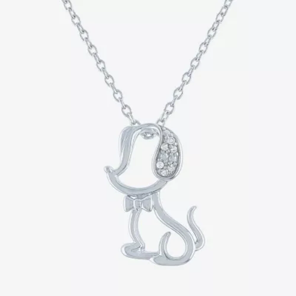 Diamond Accent (G-H / I1-I2) Womens Diamond Accent Lab Grown White Diamond Sterling Silver 16 Inch Pendant Necklace