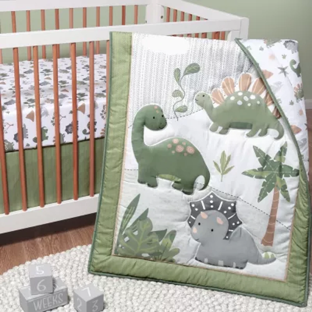 The Peanutshell Dinosaur Dreams 3-pc. Crib Bedding Set
