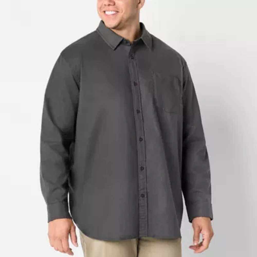 mutual weave Big and Tall Mens Regular Fit Long Sleeve Button-Down Oxford Shirt