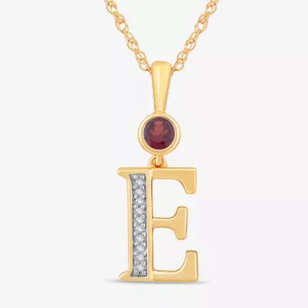 E Womens Genuine Red Garnet 14K Gold Over Silver 18 Inch Pendant Necklace