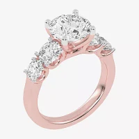 (G / Vs2-Si1) Womens 3 1/2 CT. T.W Lab Grown White Diamond 14K Gold Round 5-Stone Engagement Ring