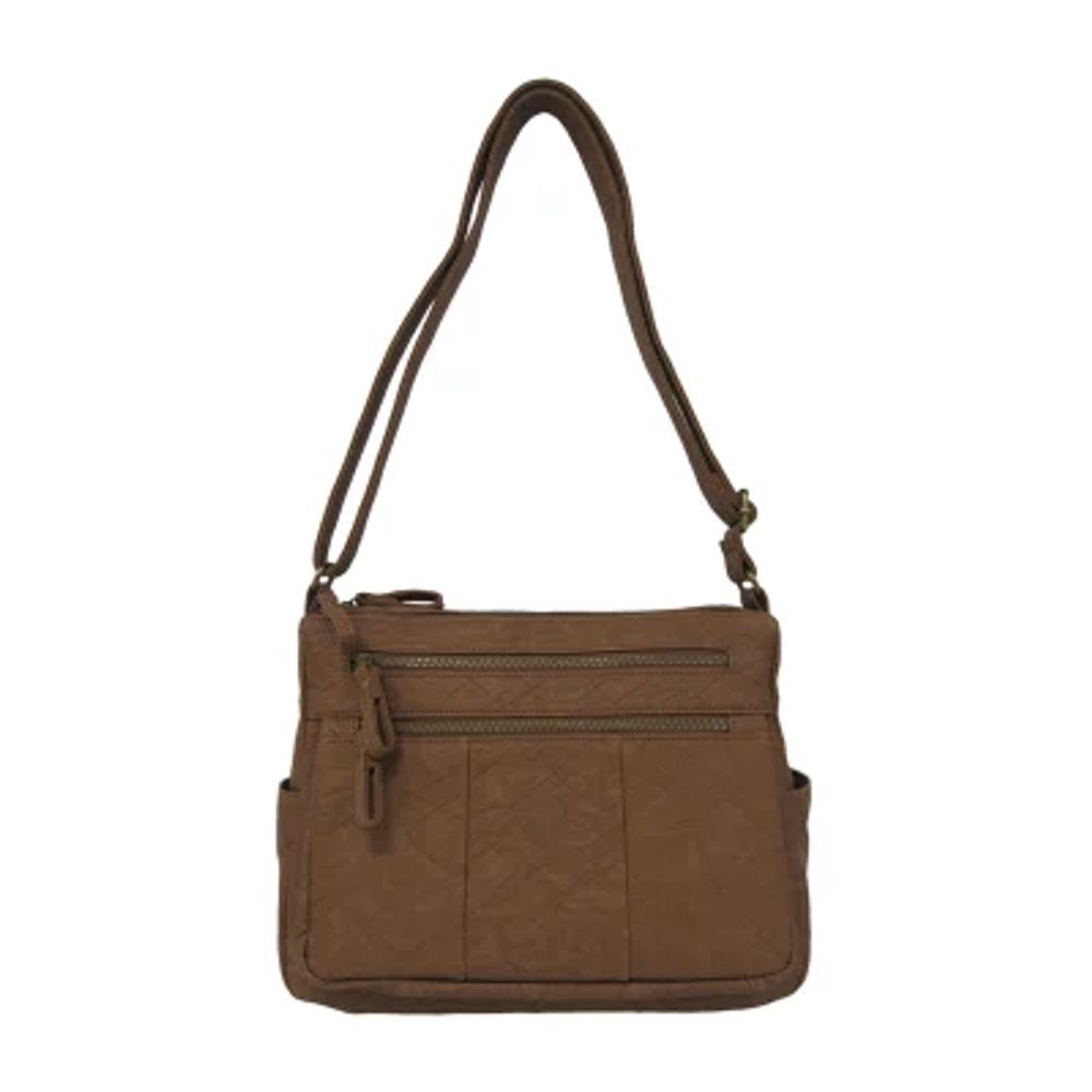 Bueno of California Medium Double Zip Crossbody Bag