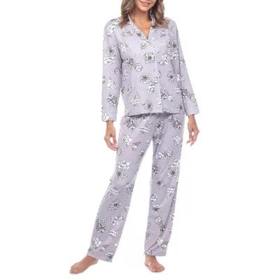 White Mark Womens Long Sleeve 2-pc. Pajama Sets