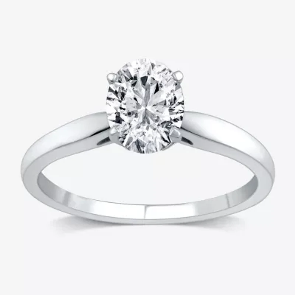 1 CT. Lab-Grown (G / SI2) Diamond Oval Solitaire Engagement Ring 10K or 14K Gold