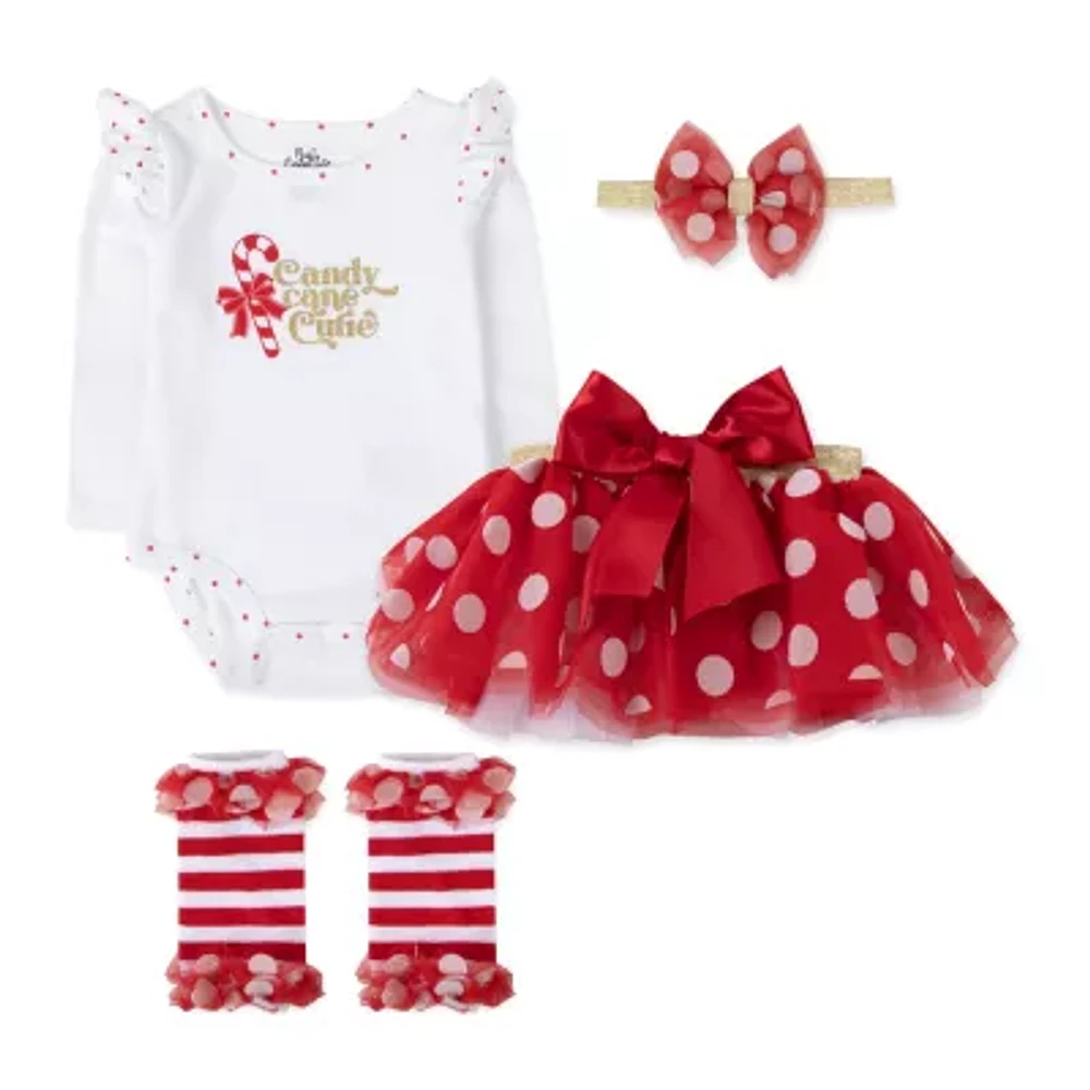 Baby Essentials Baby Girls 4-pc. Baby Clothing Set