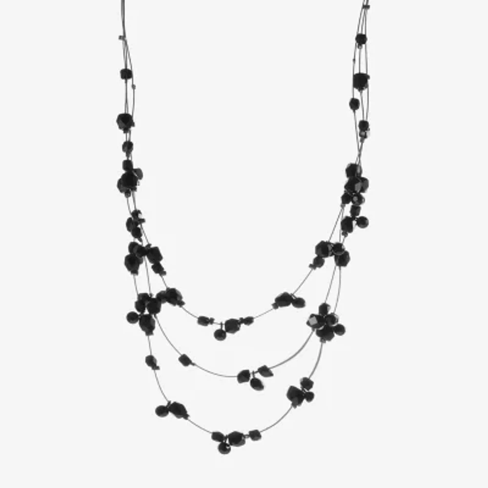 Mixit Black Womens Black 13 Inch Collar Necklace