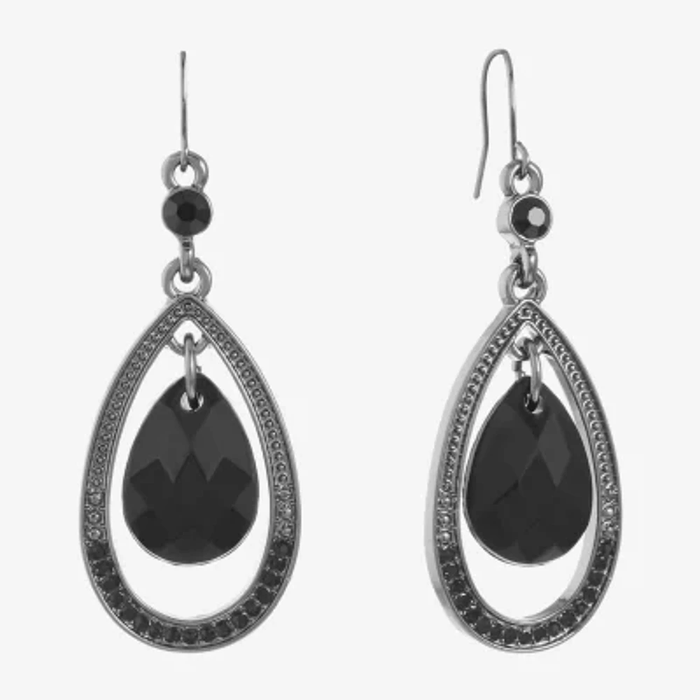 Mixit Black Womens Black Drop Earrings