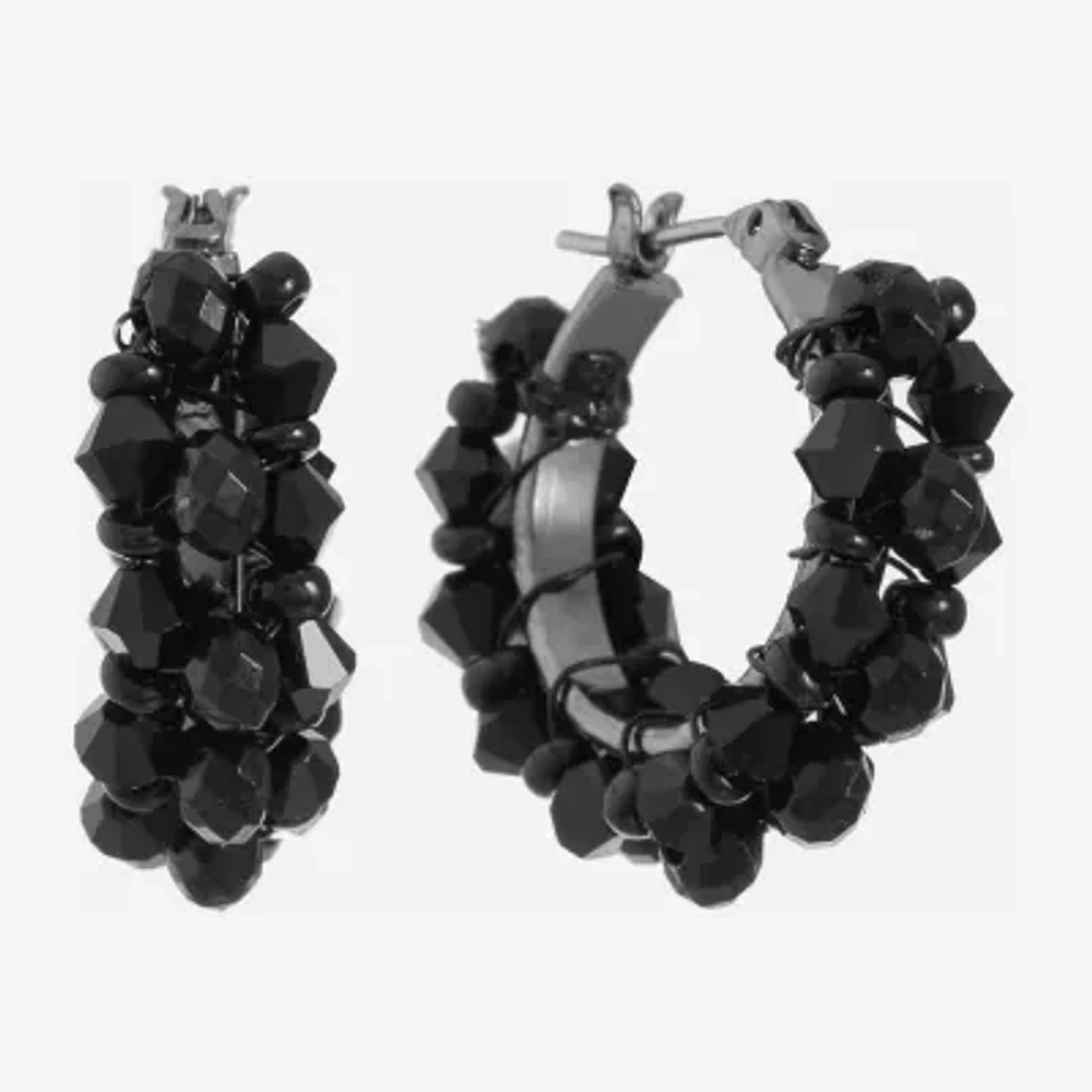 Mixit Womens Black 22mm Hypoallergenic Hoop Earrings