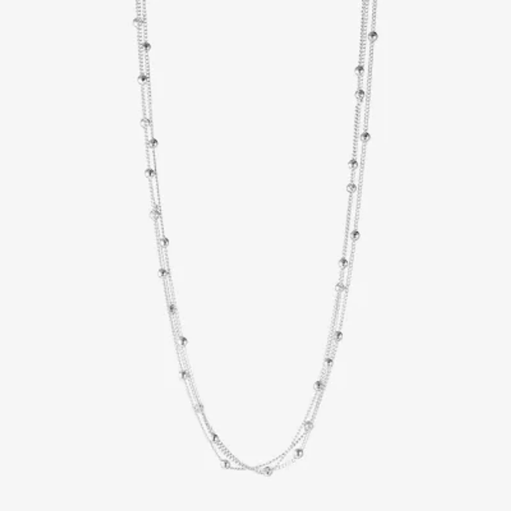 Liz Claiborne® Silver-Tone 3-Strand Ball Layered Necklace